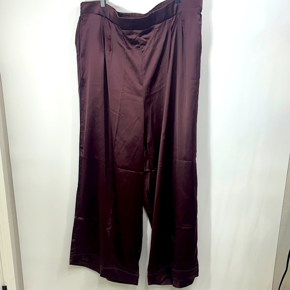 torrid Wine Wide-Leg Satin Pants
